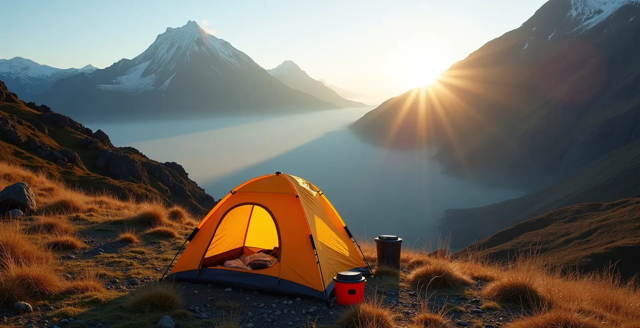 Campement minimaliste et respectueux dans le cirque de Mafate