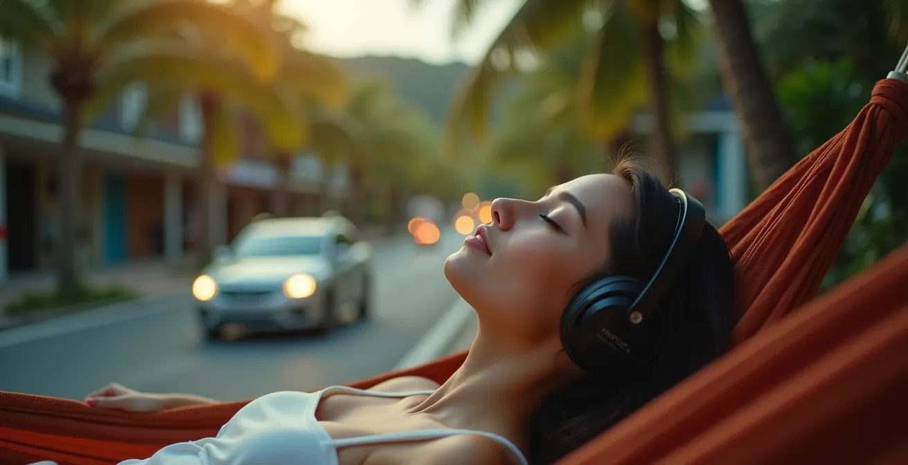 Carte illustrant les zones de nuisances sonores autour de la RN1 et des lieux festifs à La Saline-les-Bains