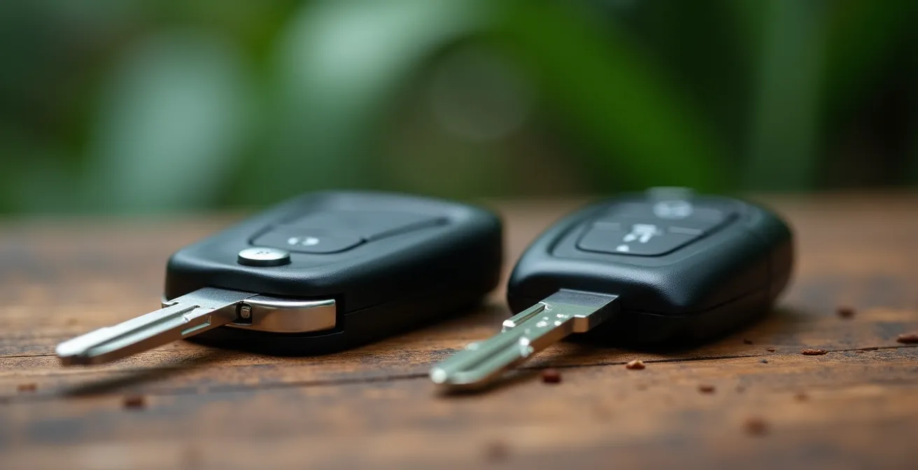 Comparaison visuelle entre une petite citadine agile et un SUV dans le contexte du trafic réunionnais