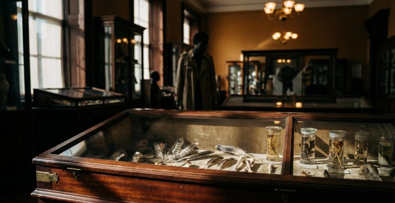 Intérieur du muséum avec ses collections d'histoire naturelle et spécimens des Mascareignes